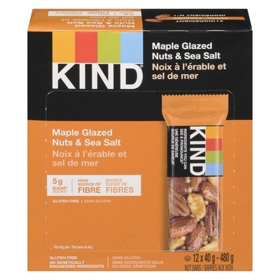 Kind bar Maple Glazed Nuts & Sea Salt Bars 12x40.0 g, $5.00/100g