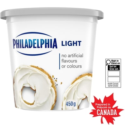 Philadelphia Fromage à la crème léger 450 g, 2,00 $/100g