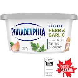 Philadelphia Light Herb & Garlic Cream Cheese Product 227 g, $2.55/100g