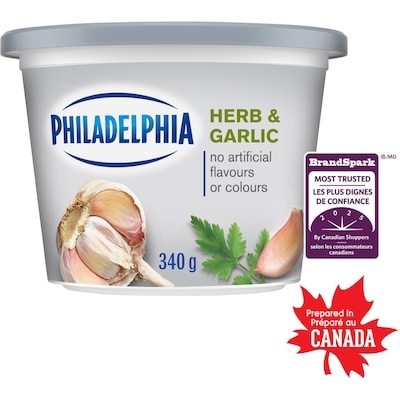 Philadelphia Herb & Garlic Cream Cheese Product 340 g, $1.85/100g