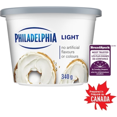 Philadelphia Original Light Cream Cheese Product 340 g, $1.85/100g