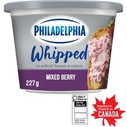 Philadelphia Produit fromage à la crème fouetté mélange de baies 227 g, 1,76 $/100g