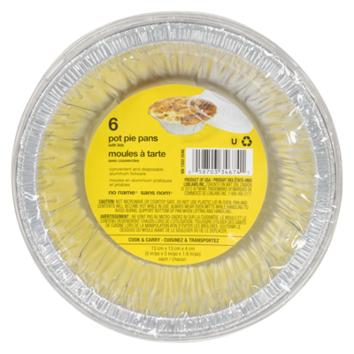 Sans Nom Plats à tourtière avec couvercles 1 ea, 0,33 $/1ch