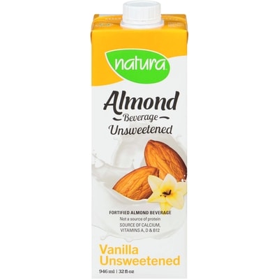 Natura Fortified almond beverage vanilla unsweetened 946 ml, $0.32/100ml