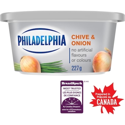Philadelphia Fromage À La Crème Ciboulette Et Oignon 227 g, 2,64 $/100g