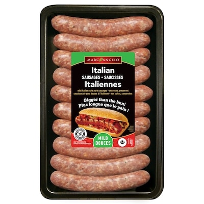 Marcangelo Mild Italian Sausage 1 kg, $1.40/100g