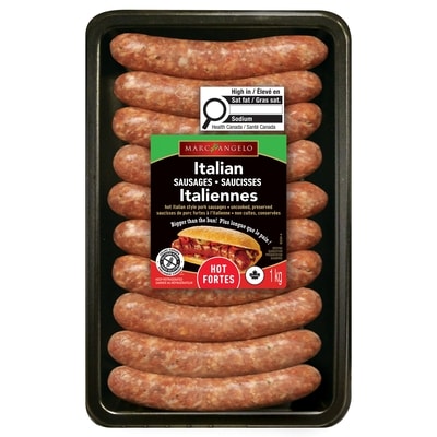 Marcangelo Hot Italian Sausage 1 kg, $1.30/100g