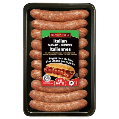 Marcangelo Hot Italian Sausage 1 kg, $1.40/100g