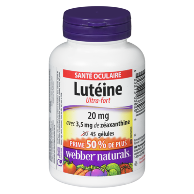 Webber Naturals Gélules de lutéine extra-fort 20 mg 45 ea, 0,35 $/1ch