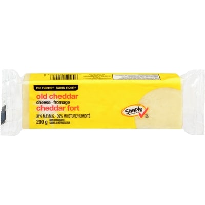 No Name Cheddar Cheese, Old White 200 g, $1.50/100g