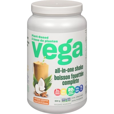 Vega All-in-One Protein Powder, Coconut Almond 834 g, $7.55/100g
