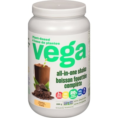Vega All-in-One Protein Powder, Mocha 836 g, $7.53/100g