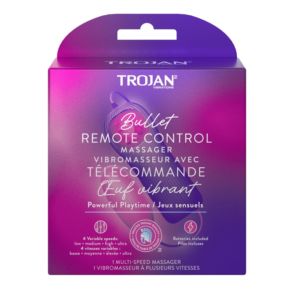 Trojan Vibrations Extrémité Vibrante Vibromasseur Avec Télécommande 1 ea, 27,99 $/1ch