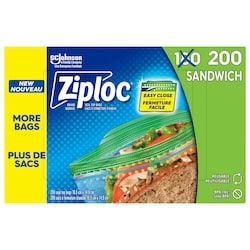 Ziploc Sacs à sandwich Emballage de 200 180 ea, 0,05 $/1ch
