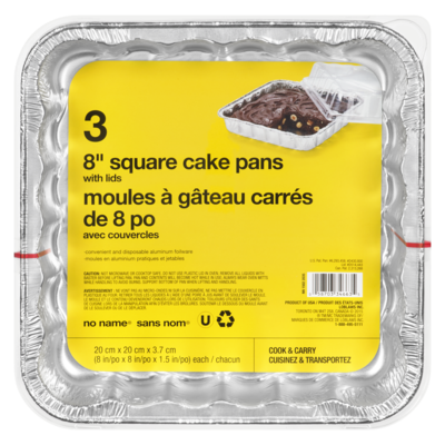 Sans Nom Moules à gâteau carrés avec couvercles 1 ea, 2,16 $/1ch