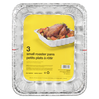 Sans Nom Petits plats à rôtir 3 paquet 1 ea, 1,50 $/1ch