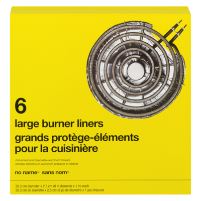 No Name Electric Burner Liners, Large 6 ea, $0.80/1ea