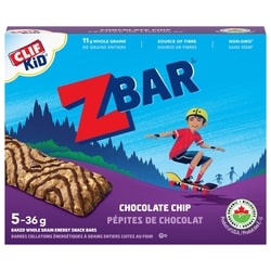 ZBAR Organic Energy Snack Bars, Chocolate Chip, (Pack of 5)