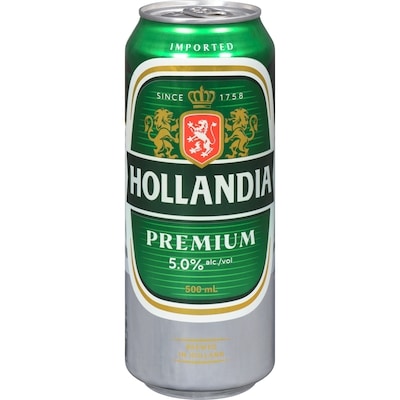 Hollandia Premium Beer (ID required at pick-up) 500 ml, $0.50/100ml