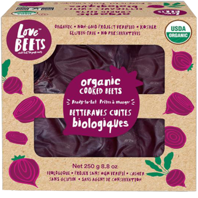 Love Beets Betteraves cuites biologiques 250 ea, 2,40 $/100g