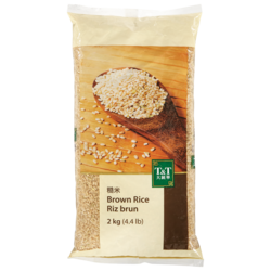T&T Brown Rice 2 kg, $0.32/100g