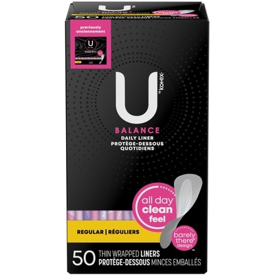 U by Kotex Protège-dessous pour le quotidien emballés Balance, 50 unités 50 ea, 0,14 $/1ch