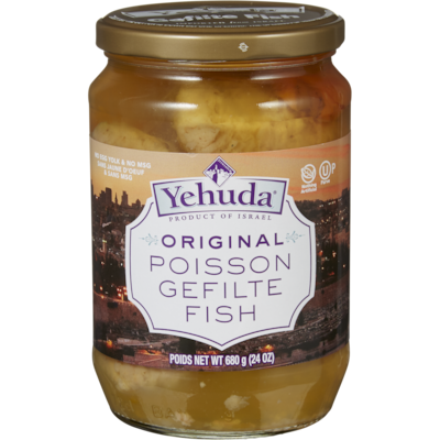Yehuda Poisson gefilte casher, original 680 g, 1,25 $/100g