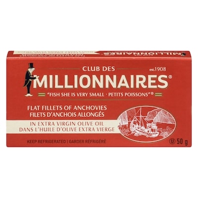 Millionnaires Flat Fillets of Anchovies 50 g, $5.00/50g