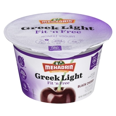 Mehadrin Fit N Free Greek Light Yogurt, Black Cherry 150 g, $2.53/100g