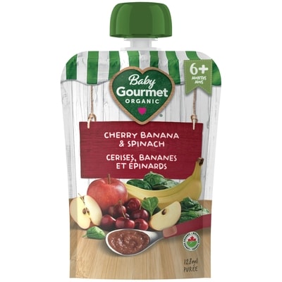 Baby Gourmet Organic Puree Cherry Banana & Spinach 128 ml, $1.79/100ml