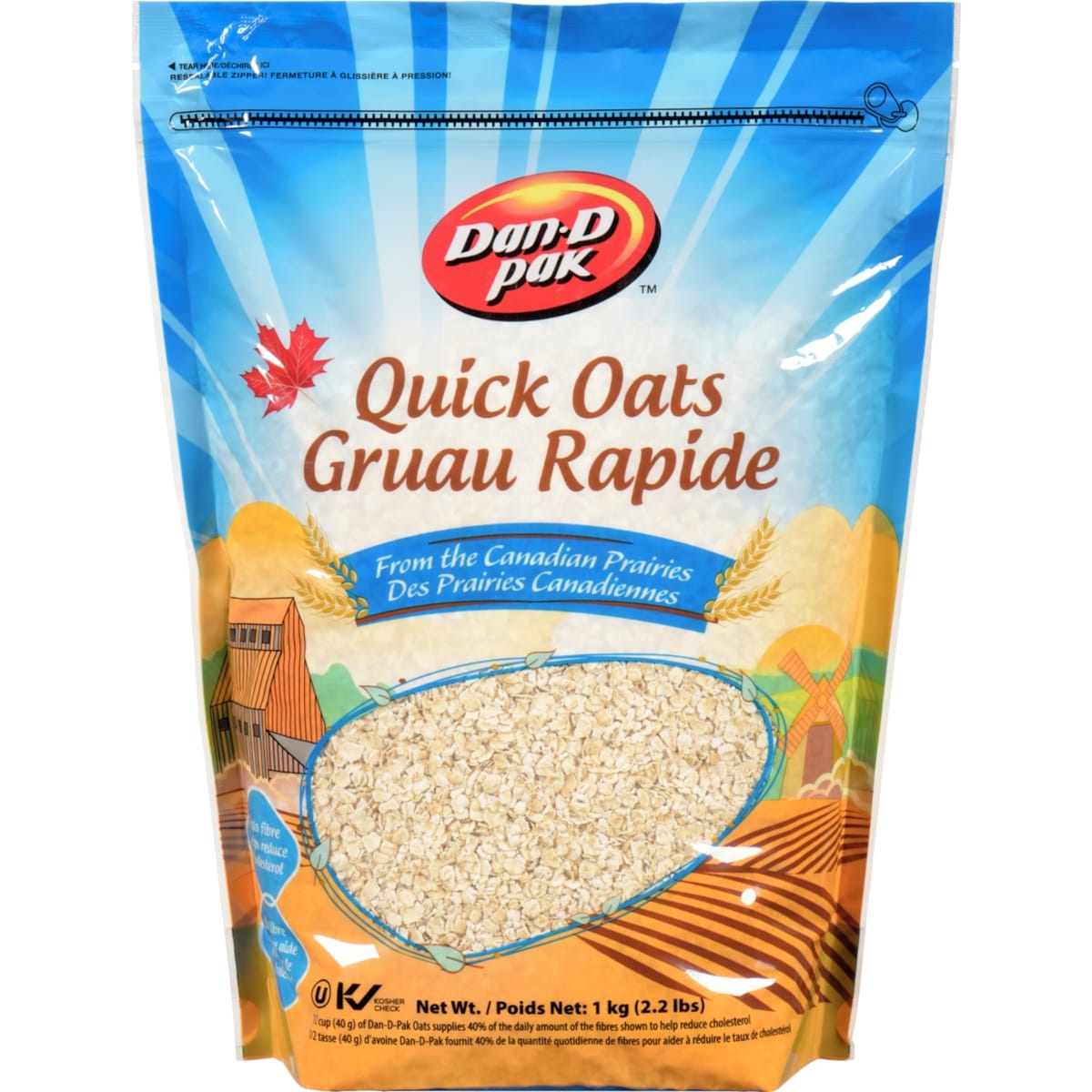 Dan D Pak Quick Oats 1000 g, $0.35/100g