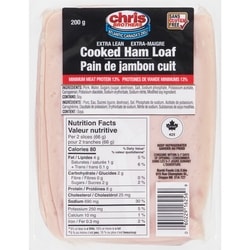 Chris Brothers Cooked Ham Loaf Extra Lean 200 g, $2.75/100g