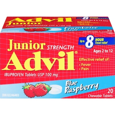 Advil Ibuprofen Chewable Tablets, Blue Raspberry, 20 Count 20 ea, $0.60/1ea