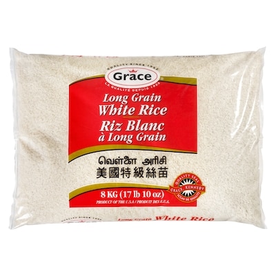 Grace Riz blanc à grains longs 8 kg, 0,26 $/100g