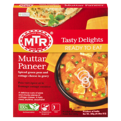 MTR Muttar Paneer Tasty Delights, prêt à manger 300 g, 1,00 $/100g