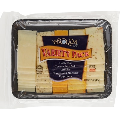 Haolam Kosher Variety Pack Sliced Cheeses 425 g, $7.18/100g