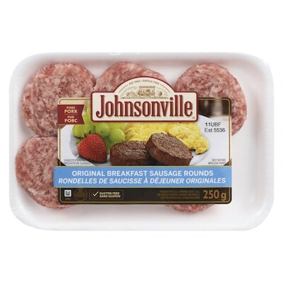 Johnsonville Galettes de saucisse Original pour déjeuner 250 g, 3,00 $/100g