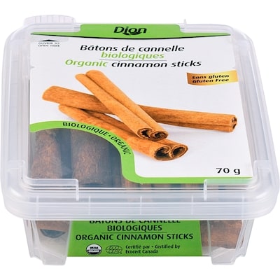 Dion Organic Cinnamon Sticks 70 g, $8.56/100g