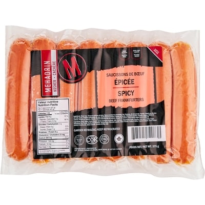 Kosher Mehadrin Spicy Hot Dogs 375 g, $2.66/100g