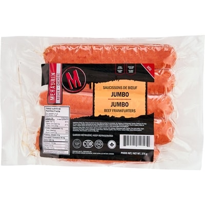 Kosher Mehadrin Beef Jumbo Hot Dogs 375 g, $2.66/100g