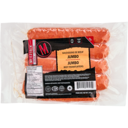 Kosher Mehadrin Saucisses de bœuf géantes cachères 375 g, 2,66 $/100g