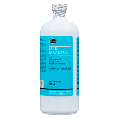Atlas Milk Magnesia Antiacid – Laxative 500 ml, $1.20/100ml