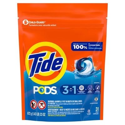 Tide Capsules de détergent à lessive liquide Pods, original, 31 capsules 31 ea, 0,48 $/1ch