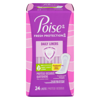 Poise Ultra Longs Très Légère Protège-Dessous 24 ea, 0,21 $/1ch