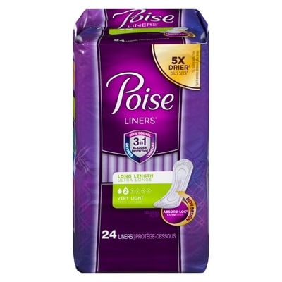 Poise Ultra Longs Très Légère Protège-Dessous 24 ea, 0,21 $/1ch