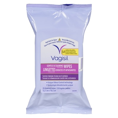 Vagisil Gentle & Calming Feminine Wipes 20 ea, $0.55/1ea