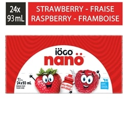 Nanö Strawberry Raspberry 1% Drinkable Yogurt Bottles 24X