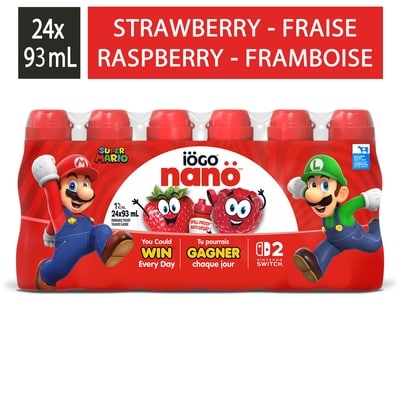 IOGO Nanö Drinkable Raspberry And Strawberry Yogurt 1% 24x93.0 ml, $0.81/100ml