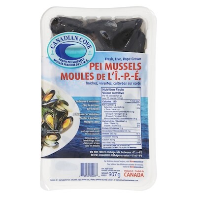 Canadian Cove Moules fraîches 907 g, 0,61 $/100g