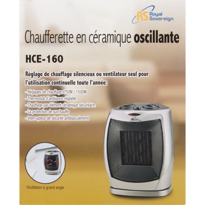 Royal Sovereign Radiateur céramique oscillant 1 ea, 50,00 $/1ch